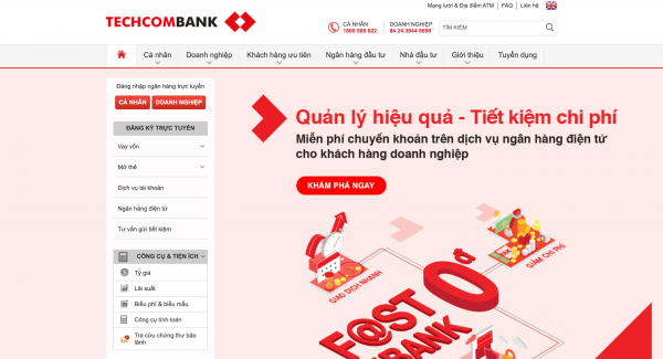 Techcombank – Vay siêu tốc lên đến 100.000.000 VND